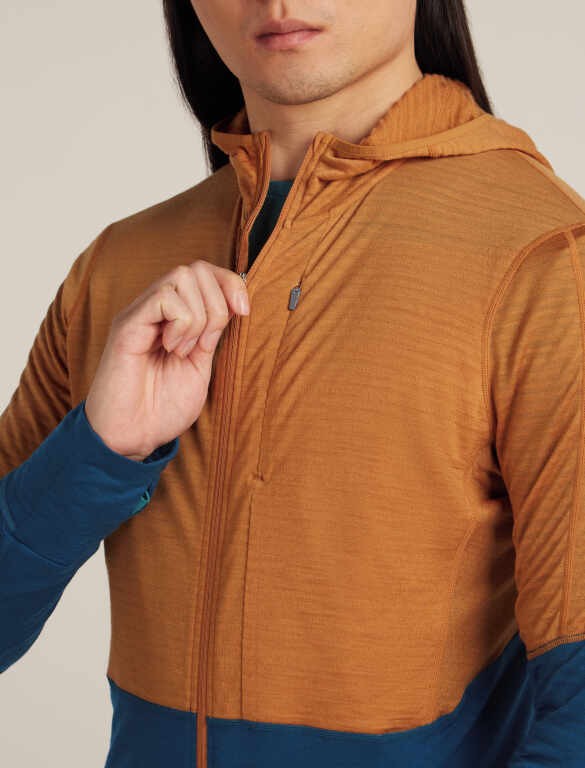 Мерино суичър Icebreaker Mens Merino Blend 200 Realfleece Descender Long Sleeve Zip - Image 3