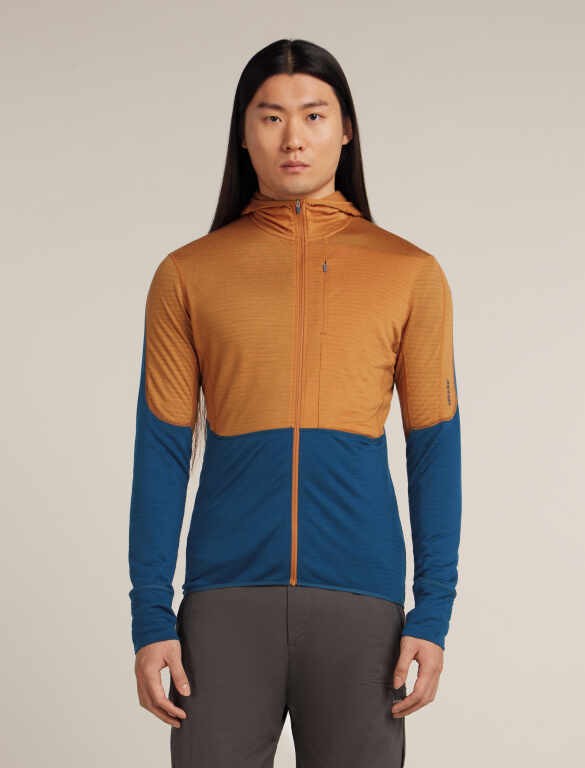 Мерино суичър Icebreaker Mens Merino Blend 200 Realfleece Descender Long Sleeve Zip