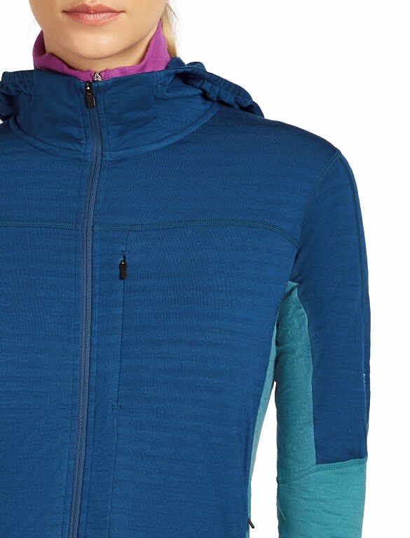 Мерино суичър Icebreaker Womens Merino Blend 300 Realfleece Descender Long Sleeve Zip - Image 8