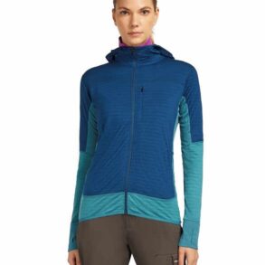 Мерино суичър Icebreaker Womens Merino Blend 300 Realfleece Descender Long Sleeve Zip