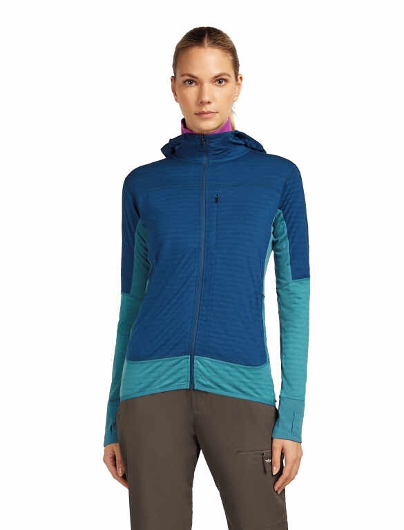 Мерино суичър Icebreaker Womens Merino Blend 300 Realfleece Descender Long Sleeve Zip