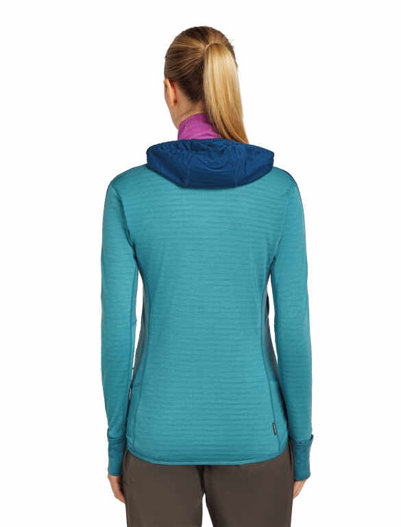 Мерино суичър Icebreaker Womens Merino Blend 300 Realfleece Descender Long Sleeve Zip - Image 5