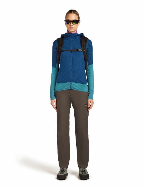 Мерино суичър Icebreaker Womens Merino Blend 300 Realfleece Descender Long Sleeve Zip - Image 3