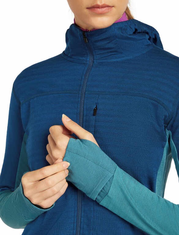 Мерино суичър Icebreaker Womens Merino Blend 300 Realfleece Descender Long Sleeve Zip - Image 10