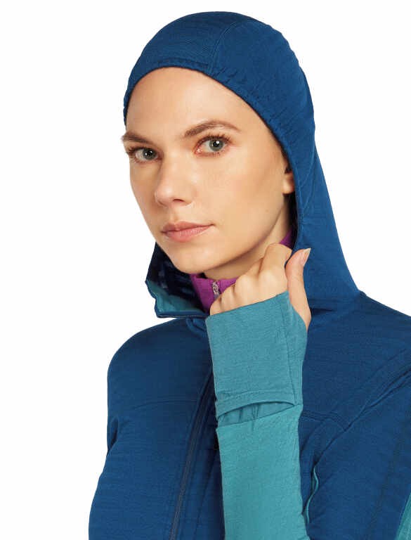 Мерино суичър Icebreaker Womens Merino Blend 300 Realfleece Descender Long Sleeve Zip - Image 2