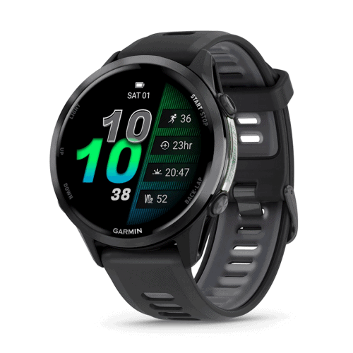 Модерен Garmin спортен смарт часовник с цветен дисплей и функции за фитнес.