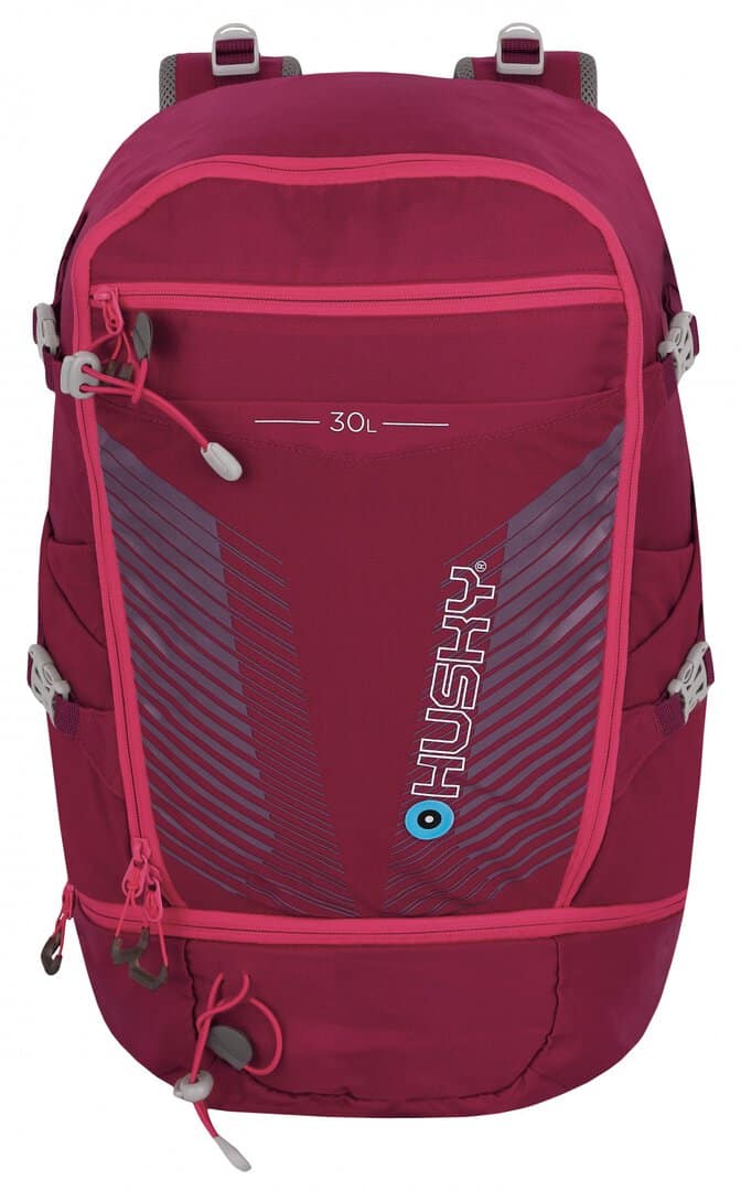 Червена раница Husky 30L за спорт и пътуване.
