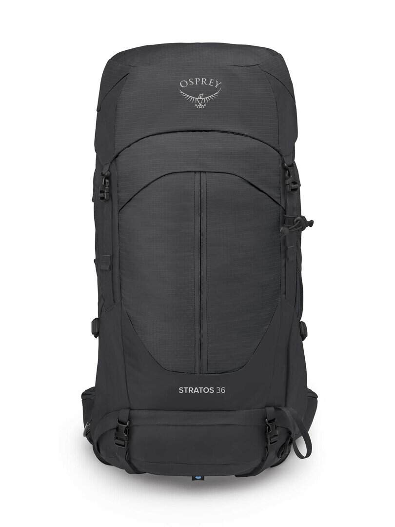 Черна туристическа раница Osprey Stratos 36 за пътуване и туризъм.