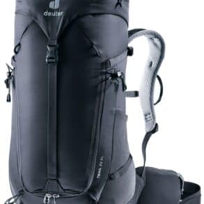 Черна туристическа раница Deuter Trail 28 SL за планински преходи.