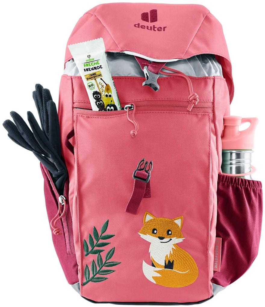 Детска раница Deuter с животински дизайн и аксесоари за училище.