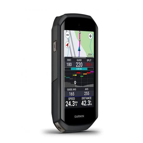 Мултифункционален GPS уред за колоездене с карта и показатели.