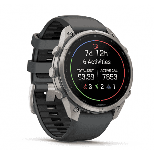 Мъжки смарт часовник Garmin с цветен дисплей и спортен дизайн.