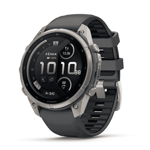 Мъжки Garmin Fenix смартчасовник с черен силиконов ремък.