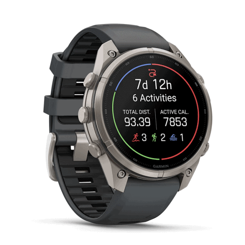 Мултифункционален спортен смарт часовник Garmin с цветен дисплей.