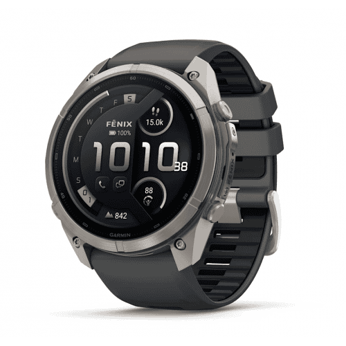 Модерен Garmin Fenix смартчасовник с многофункционален дисплей.