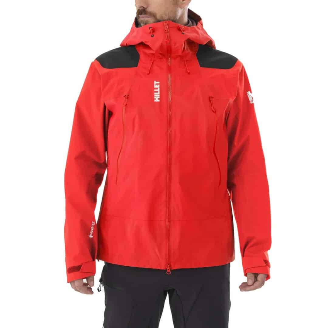 Мъжки червено водоустойчиво яке за спорт и outdoor активности.