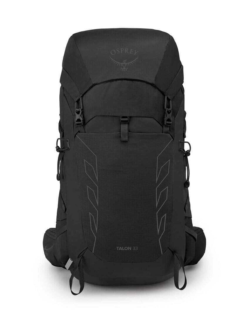 Черна туристическа раница Osprey Talon 33 за приключения и пътувания.