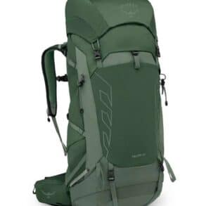 Зелена туристическа раница Osprey Talon 33 за приключения и пътувания.