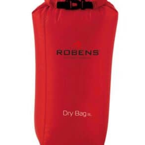 Червена водоустойчива чанта Robens Dry Bag за спорт и пътуване.