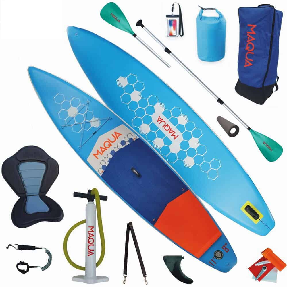 Комплект за SUP Maqua Voyager 11.8" с помпа, седло и аксесоари.