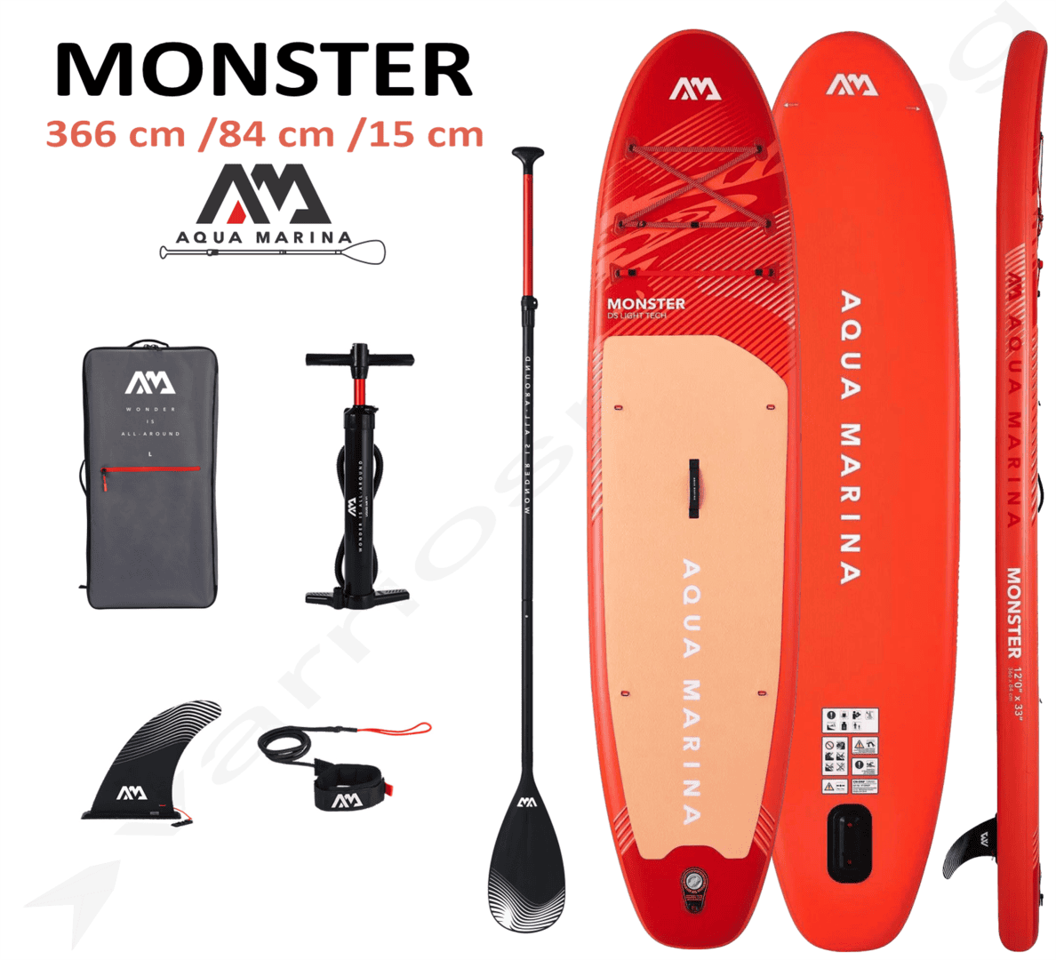 Надуваем SUP Aqua Marina Monster 12 с аксесоари за водни спортове.