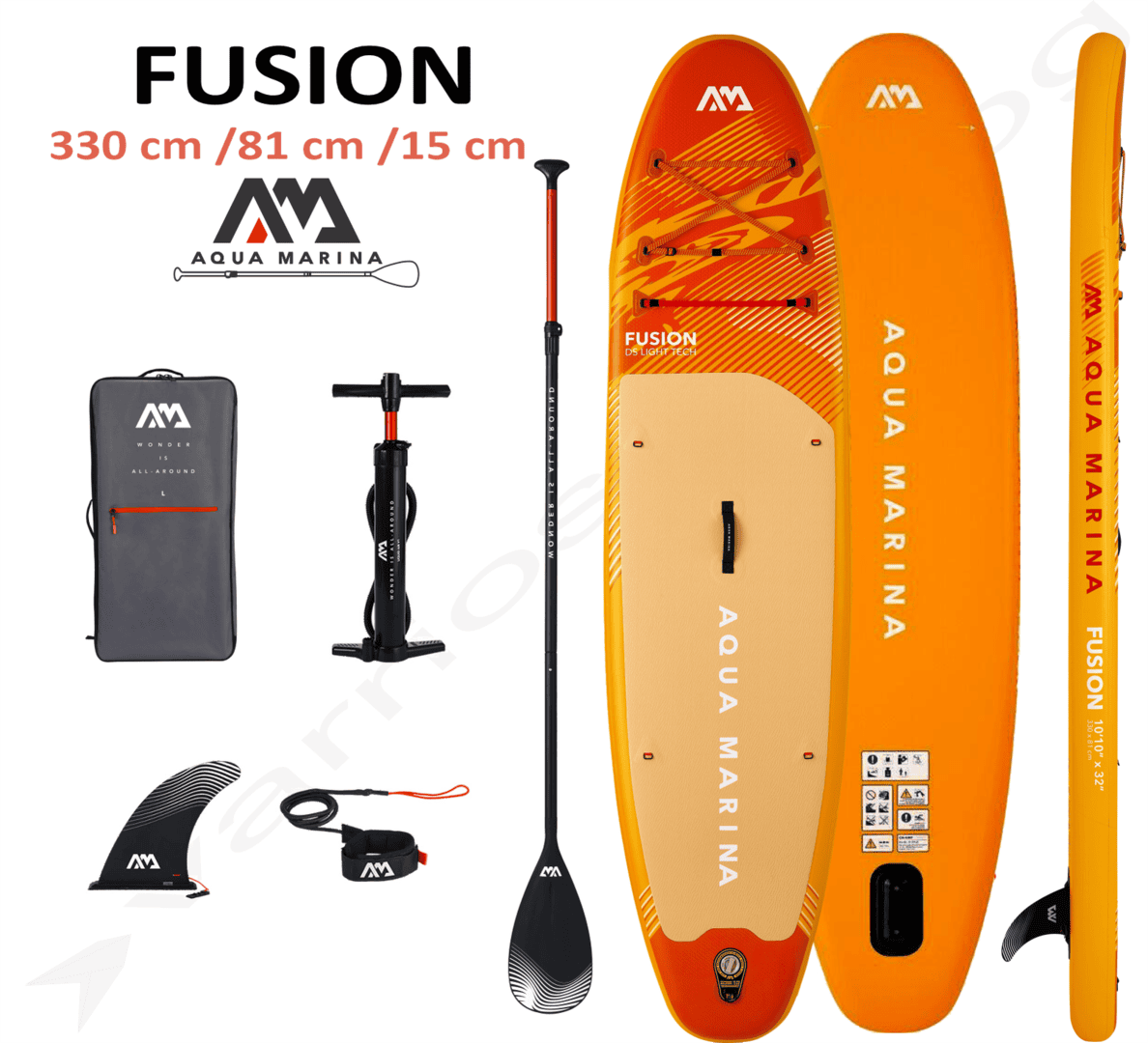 Надуваем SUP Aqua Marina Fusion 10'10" с аксесоари за водни спортове.
