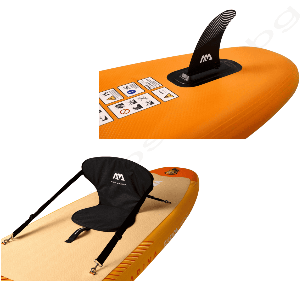 Надуваем SUP Aqua Marina Fusion с дъска и седалка за водни спортове.