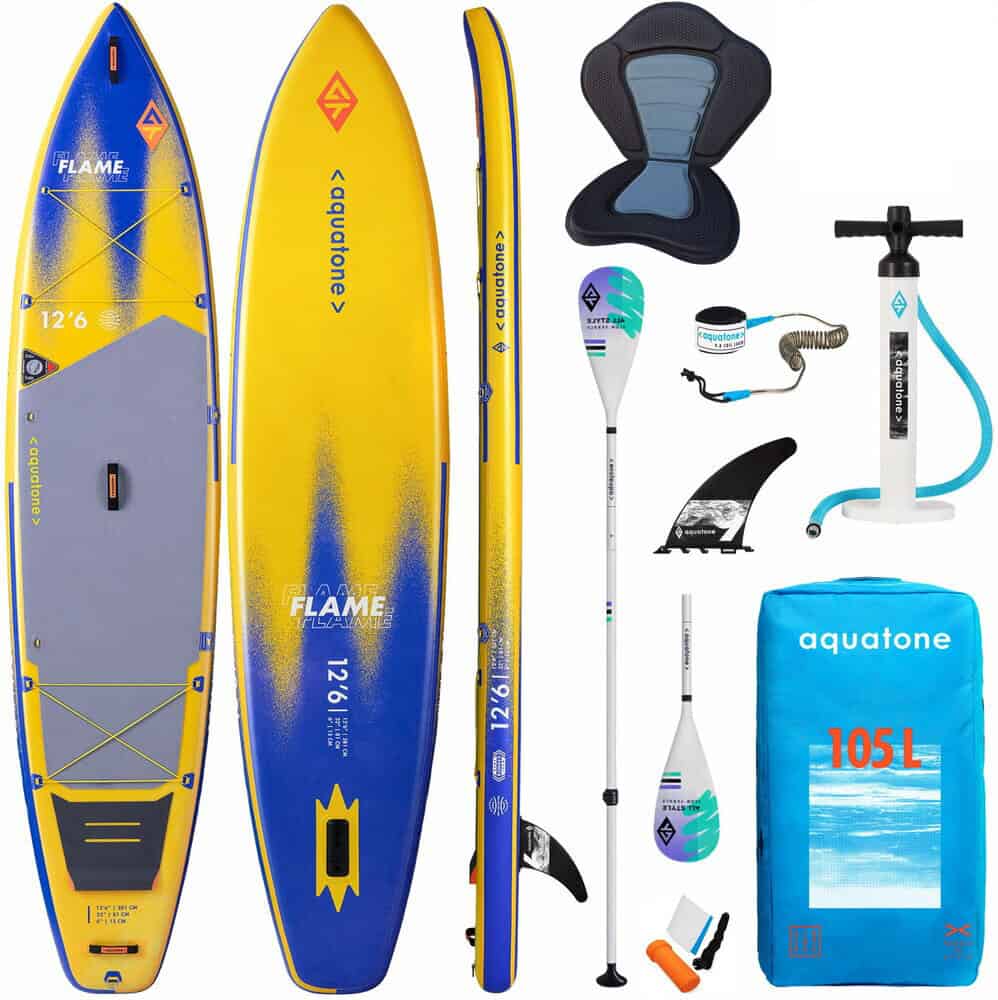 Комплект за SUP Aquatone Flame 3 12'6 с аксесоари и помпа.