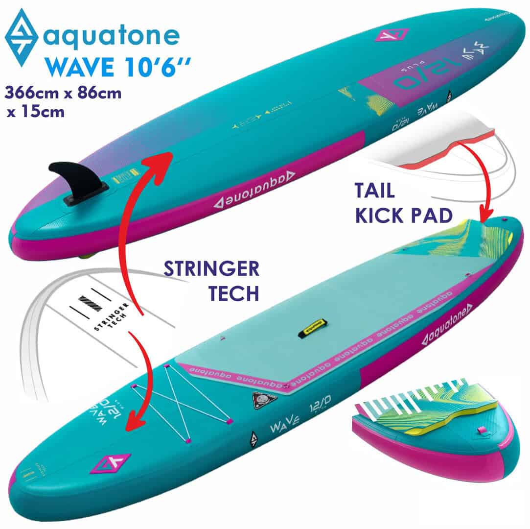 Надуваем SUP Aquatone Wave Plus 12.0 с Tail Kick Pad и Stringer Tech.