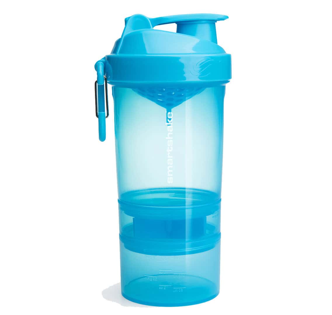 Син шейкър SmartShake Original2Go 600ml за спортни напитки.
