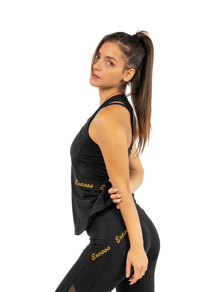 Моден спортен комплект Excess Black & Gold за тренировки и спорт.