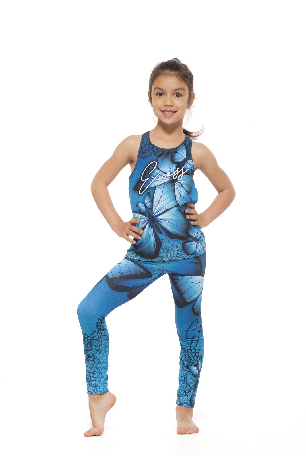 Детски спортен екип Excess Blue Butterfly – клин и потник