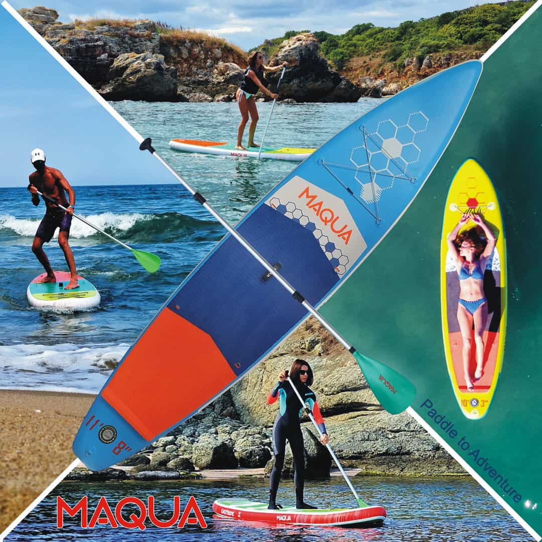 Надуваем SUP Maqua Voyager 11.8" за водни приключения и спорт.