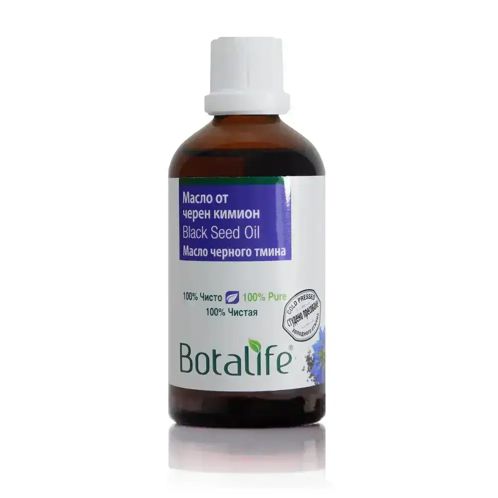 Бутилка масло от черен кимион Nigella Sativa Botalife.