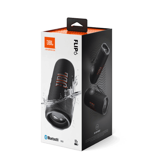 Бял JBL Flip 6 Bluetooth колона за музика.