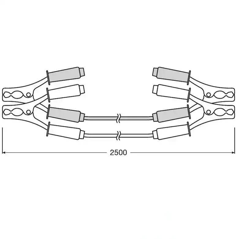 Кабели за запалване Osram 150 A за автомобили, дължина 2500 мм.