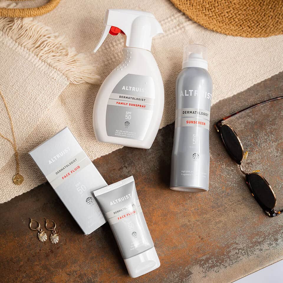 Слънцезащитен флуид и спрей Altruist SPF50 за лице и тяло.