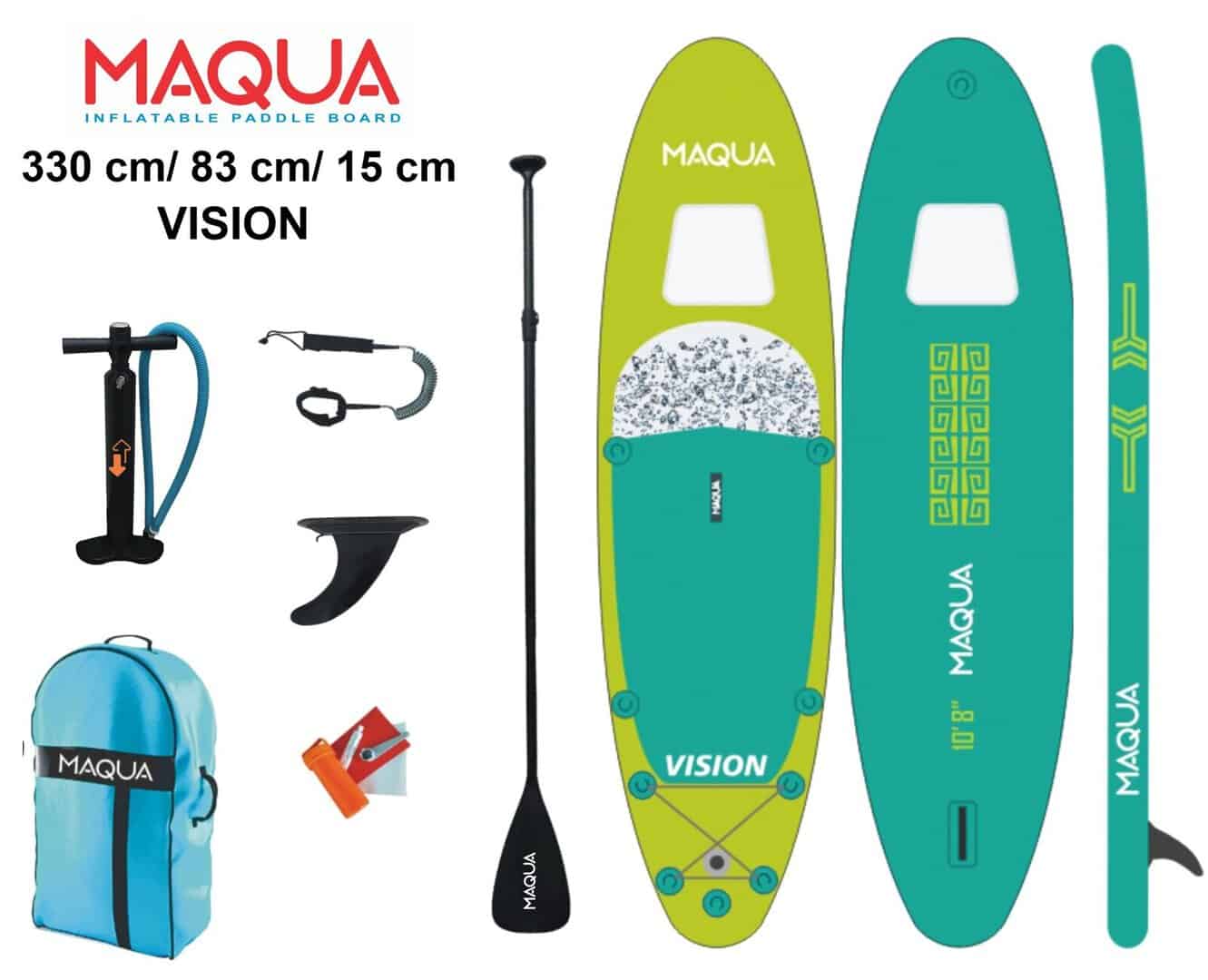 Надуваем SUP Maqua Vision 10.8" с аксесоари за водни спортове.